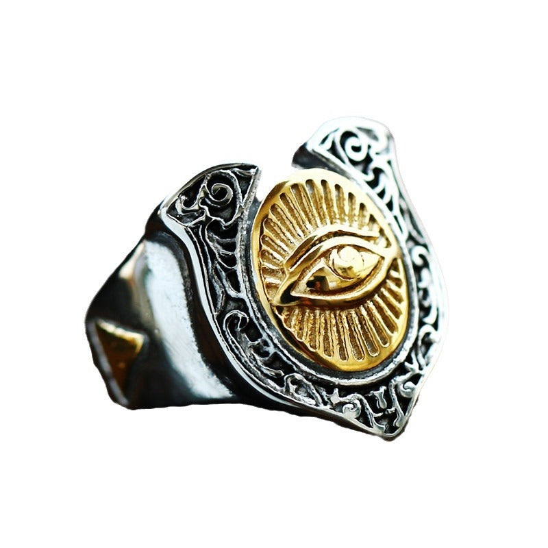 Titanium Steel Men's Retro Domineering Ring - Wholesale Foreign Trade Jewelry