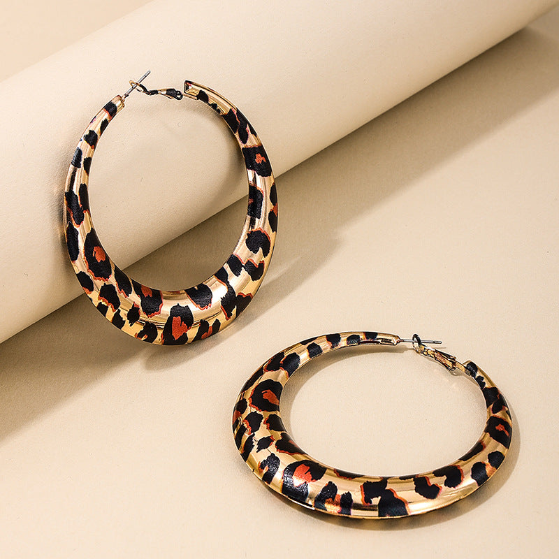 Exaggerated Leopard Print Earrings - Vienna Verve Collection