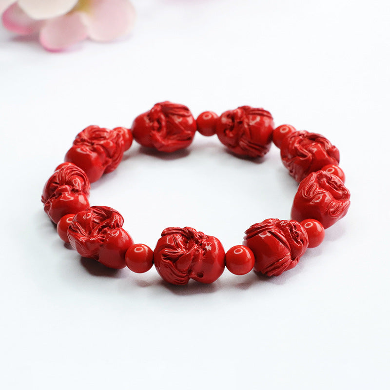 Cinnabar and Red Sand Bracelet Set with Little Buddha Bracelets