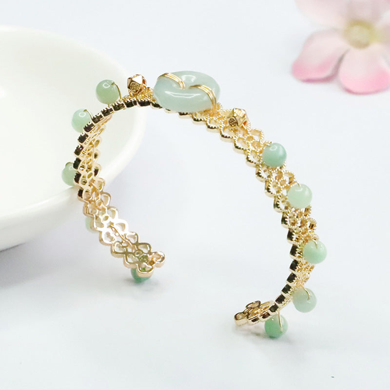 Jade Bracelets with Safety Buckle Closure