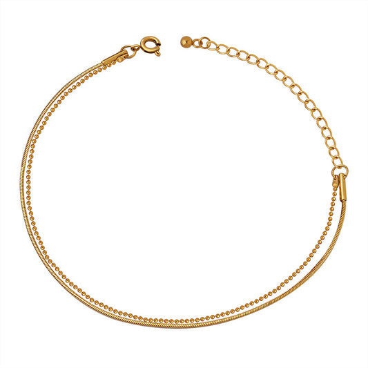 Double-Layered Gold-Plated Snake Chain Bracelet by Planderful