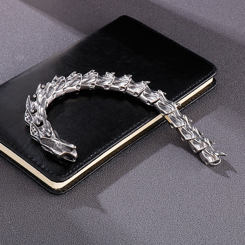 Vintage-Inspired Men's Titanium Steel Bracelet in Punk Style - Wholesale Accessories for Unique Gifting