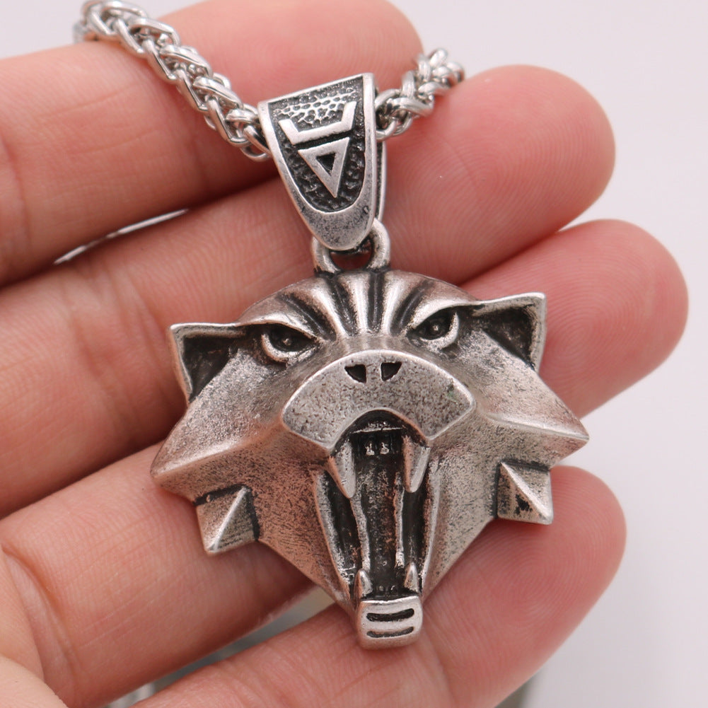 Norse Legacy Viking Wolf Metal Necklace with BSK Chain - Men's Wear