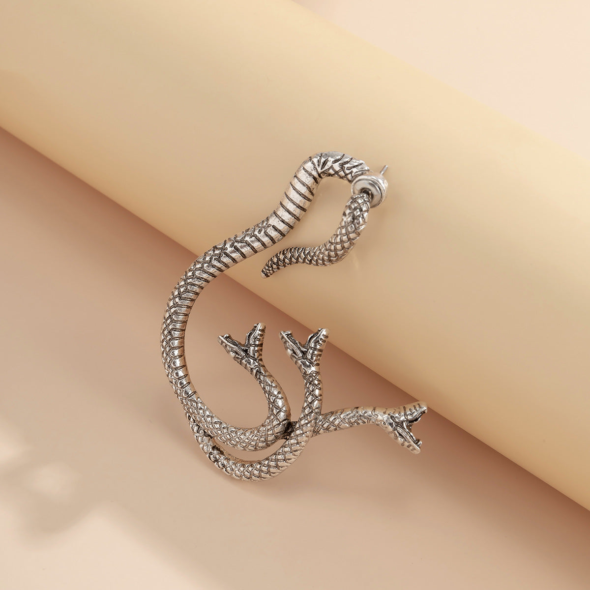 European & American Retro Circle Snake Stud Earrings