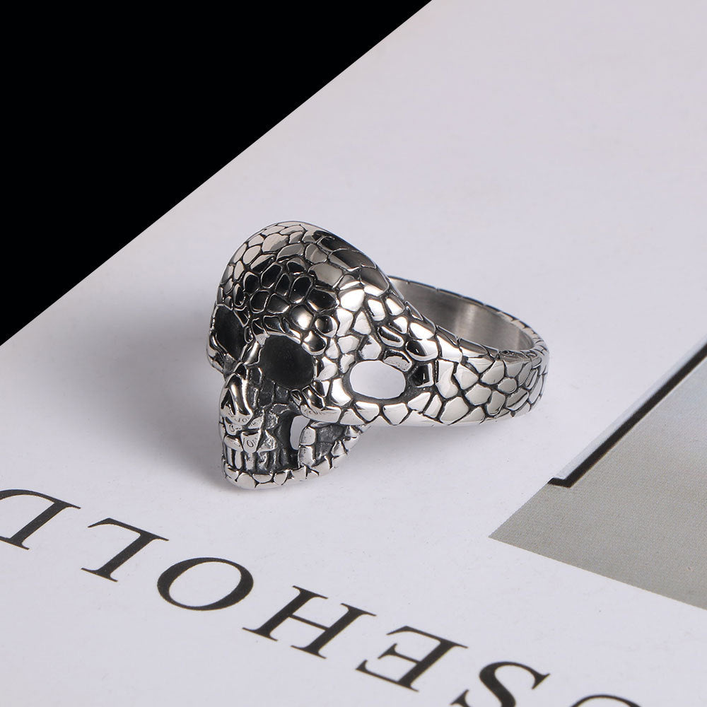 Skull Design Titanium Steel Ring - Personalized Punk Jewelry for Men, Wholesale Manufacturer Source