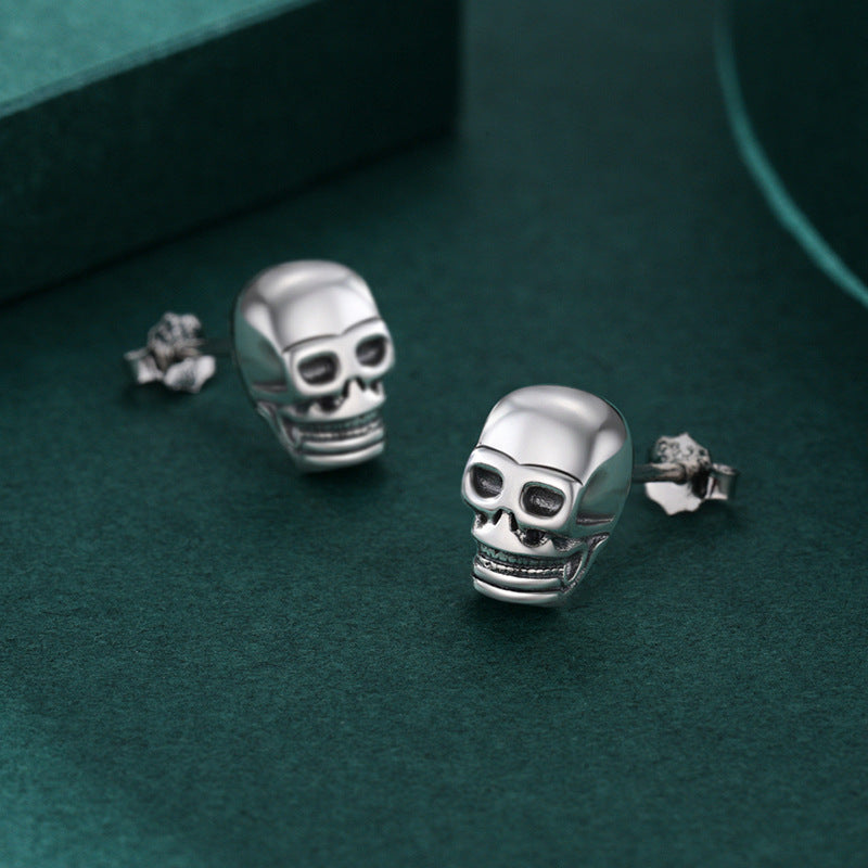 Retro Skull Sterling Silver Earrings - Everyday Genie Collection