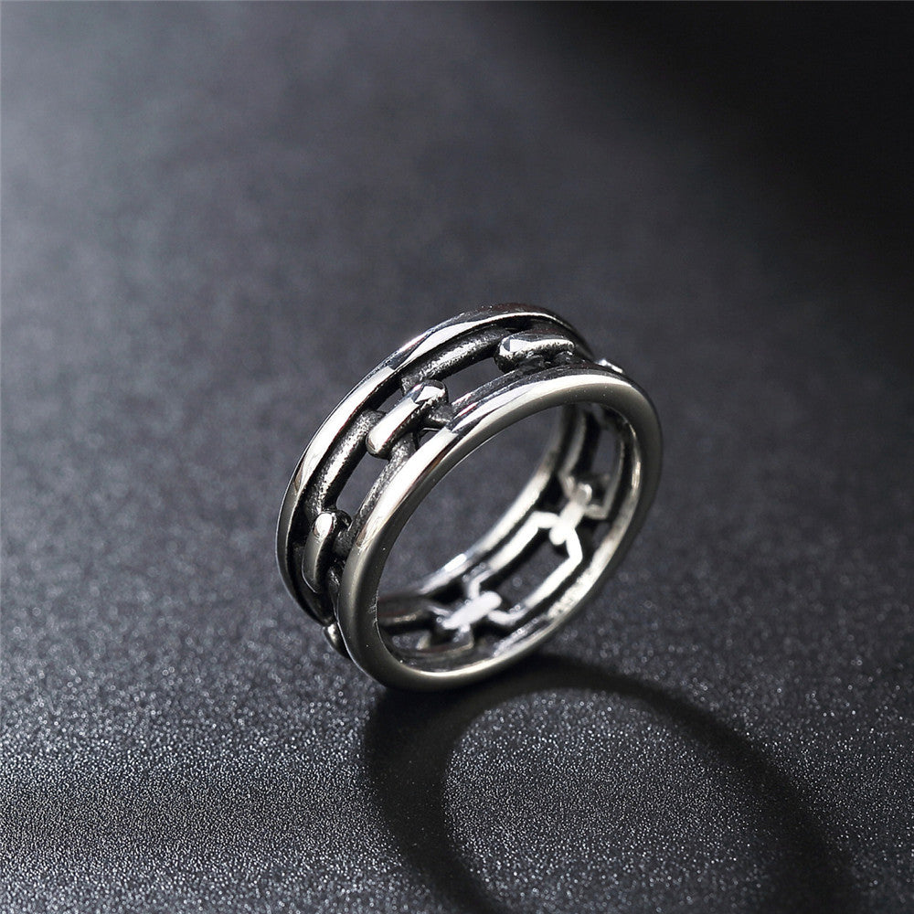 European and American Retro Stainless Steel Rings for Everyday Wear