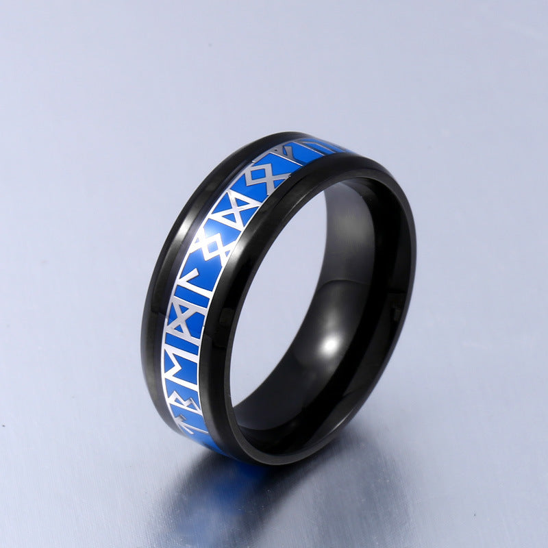 Personalized Titanium Steel Viking Letter Ring for Men and Women - Korean Fashion Trend