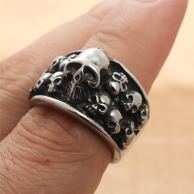 Titanium Steel Skull Ring for Men - Personalized Retro Trendy Accessory