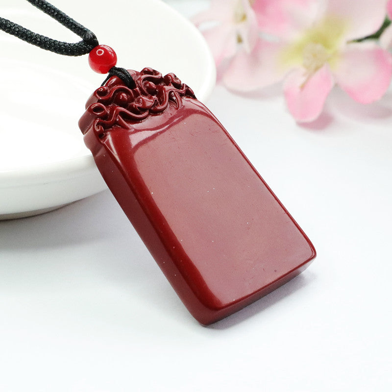 Majestic Pixiu Fortune Sterling Silver Pendant with Cinnabar Stone