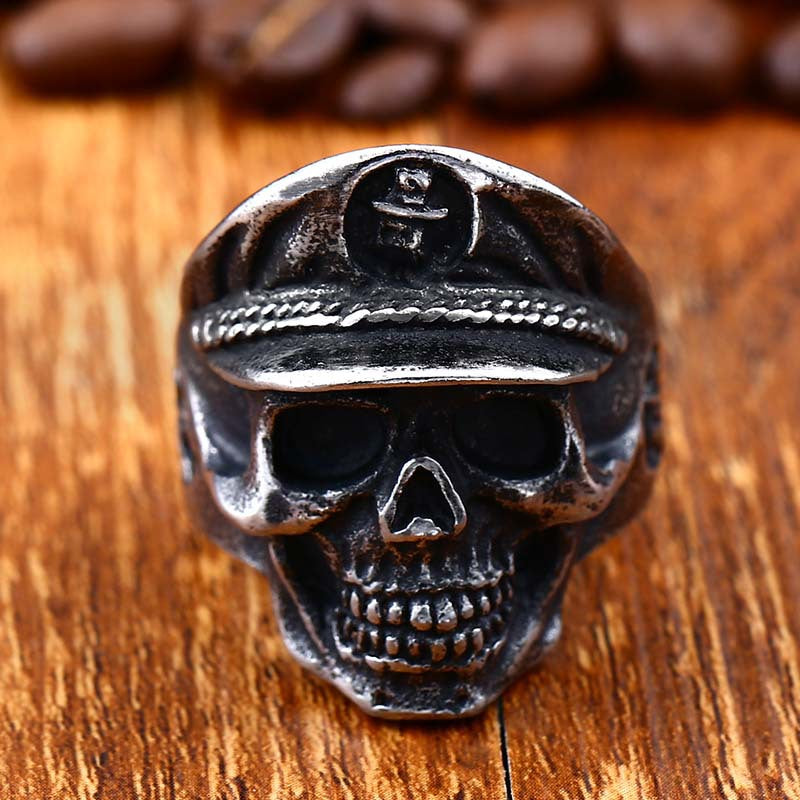 Titanium Steel Skull Ring for Men - Wholesale European and American Punk Jewelry, Personalized Sizes 7-13