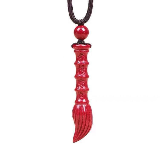 Cinnabar Brush Pendant