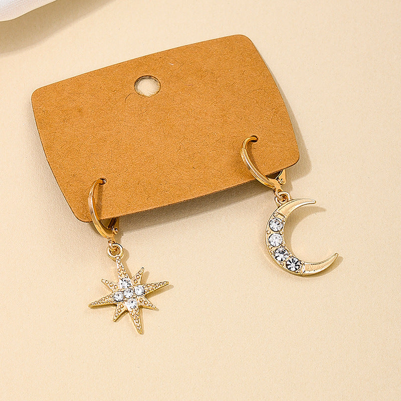 Elegant Moon and Star Wedding Earrings - Vienna Verve Collection