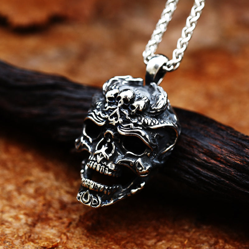 Vintage-Inspired Titanium Steel Skull Pendant Jewelry for Men – Wholesale Punk Accessories