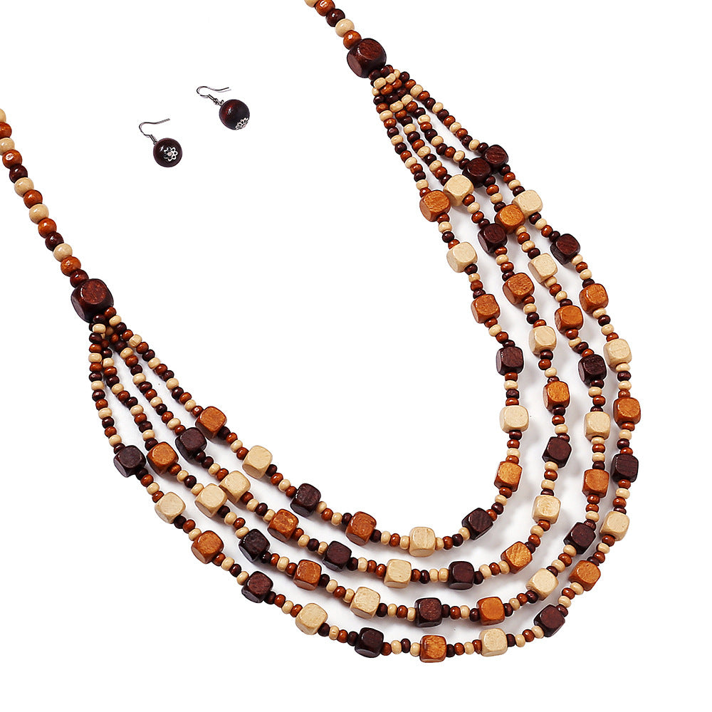 Wooden Bead Necklace Set - Savanna Rhythms Collection