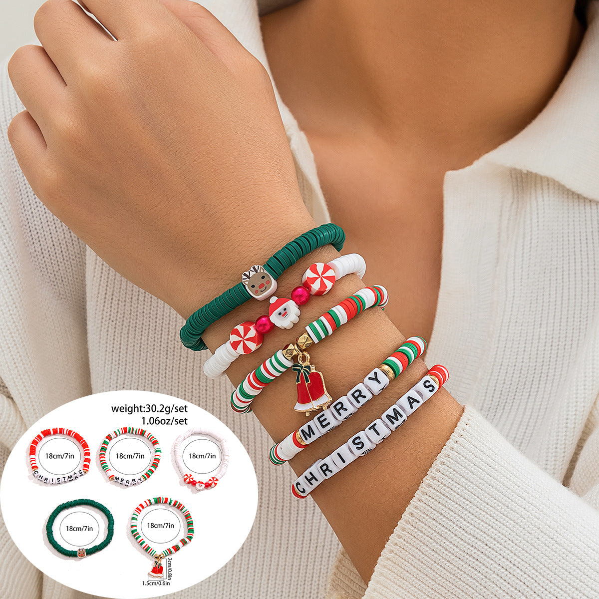 Christmas Elk Crystal Bracelet Needle Hand Ornament Europa-American Alphabet Gift Collection