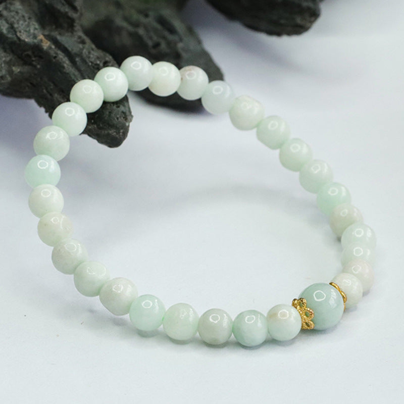 Fortune's Favor Sterling Silver Jade Bracelet with Round Beads