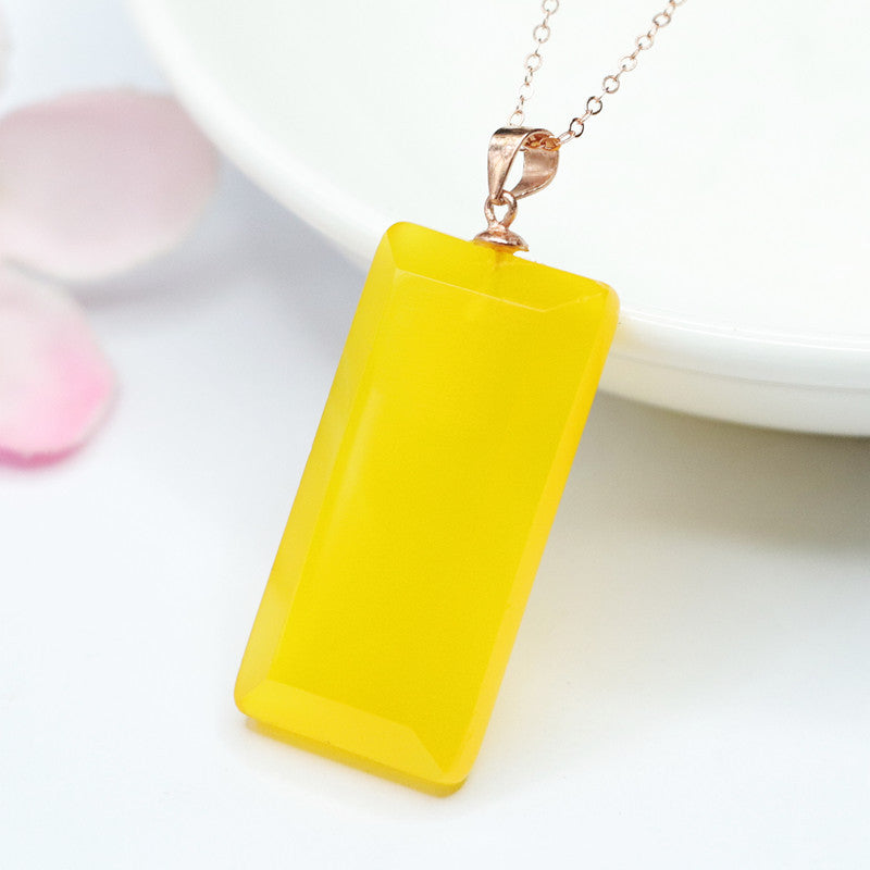 Yellow Chalcedony Fortune's Favor Silver Necklace