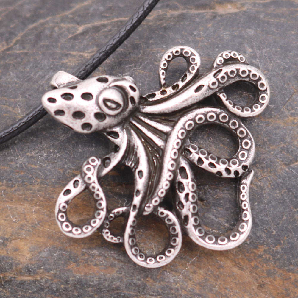 European and American Octopus Pendant Necklace from Norse Legacy Collection