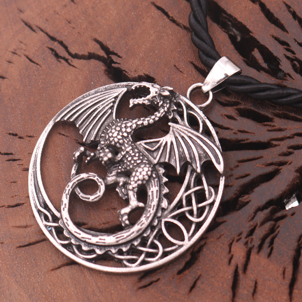 Retro Nordic Dragon Amulet Necklace for Gentlemen