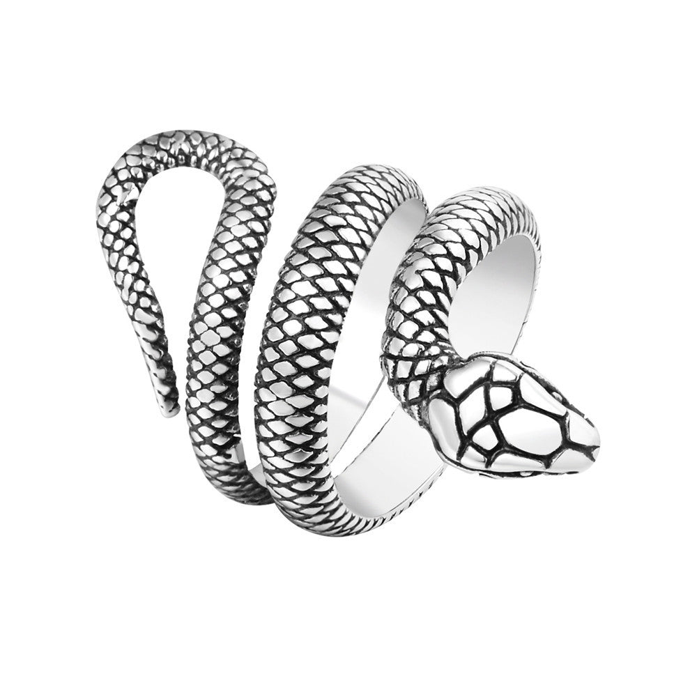 Retro Personality Snake Python Titanium Steel Ring for Men