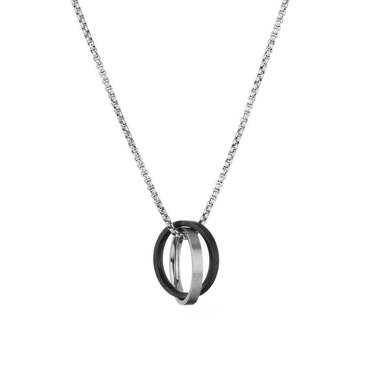 Mobius Ring Stainless Steel Couples Necklace with Versatile Sweater Chain for Men