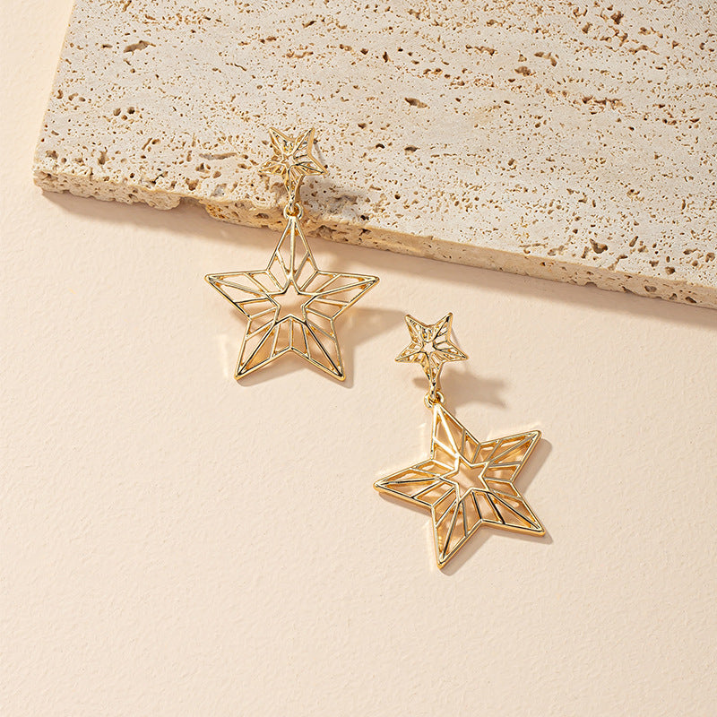 Creative Star Asymmetry Metal Earrings - Vienna Verve Collection by Planderful