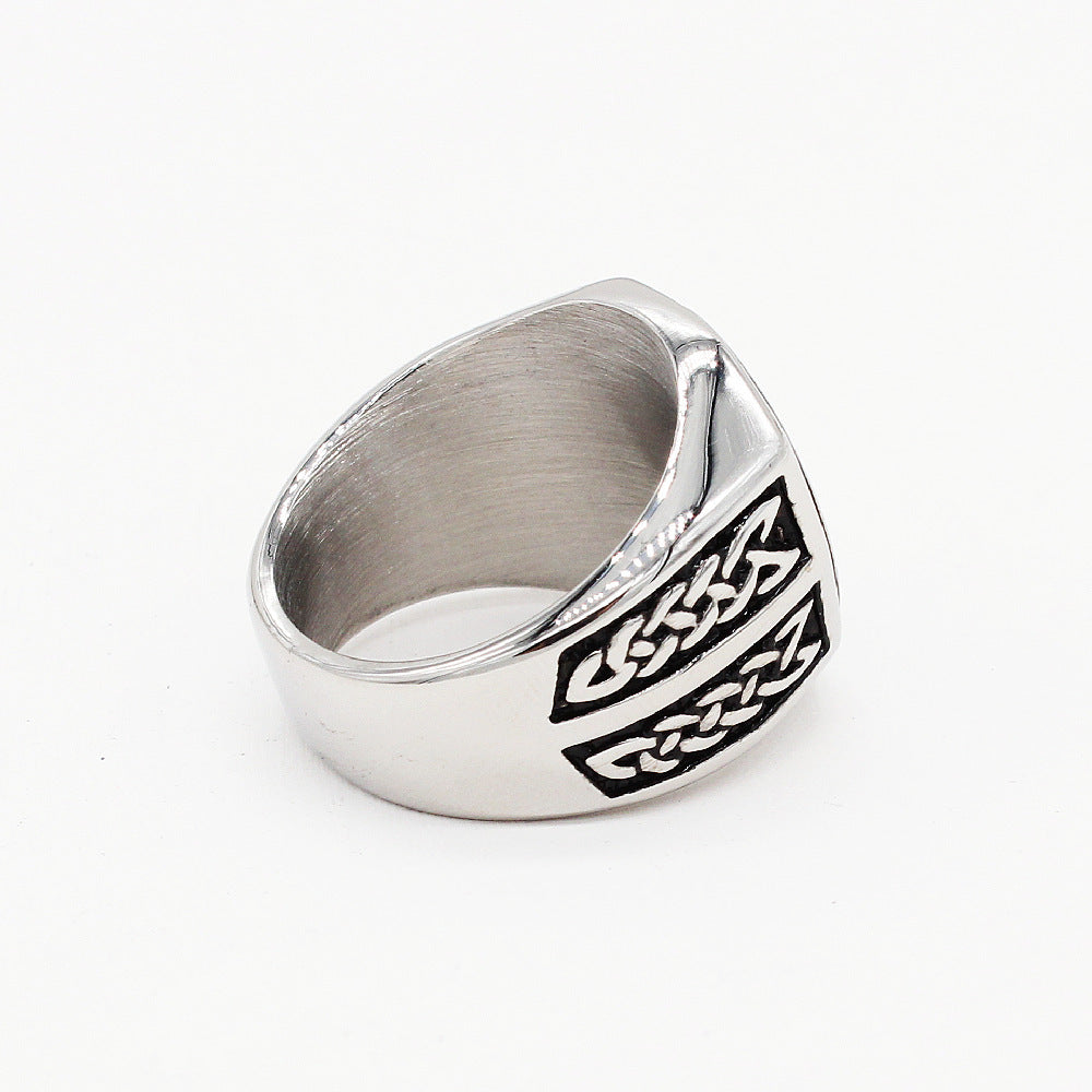 Men's Retro Triangle Titanium Steel Ring