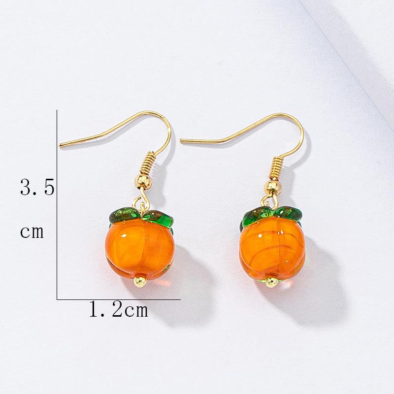 Retro Persimmon Ruyi Earrings and Necklace Set - Vienna Verve Collection