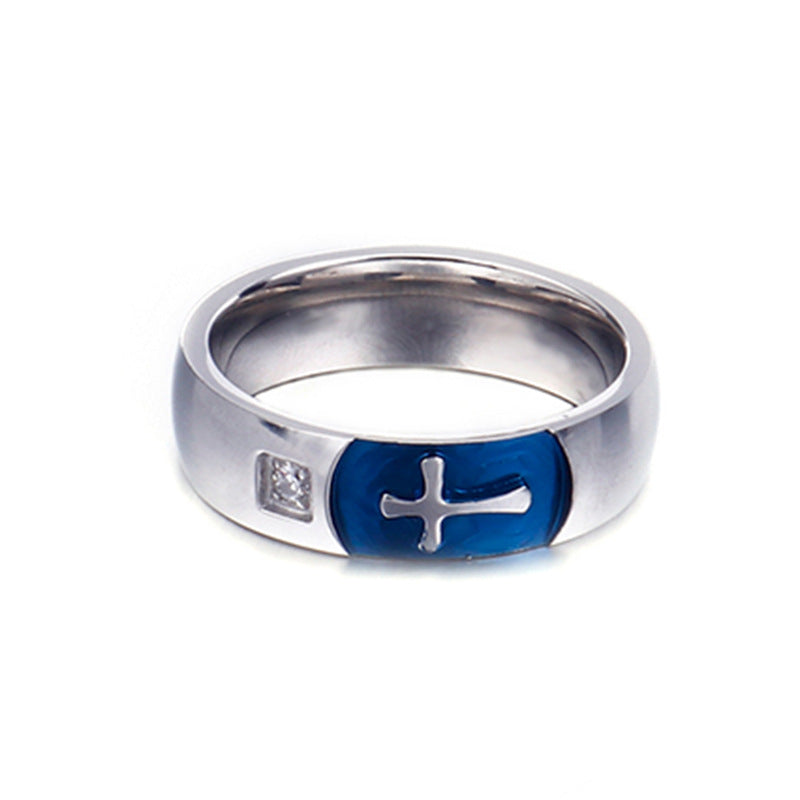 Creative Cross Couples Ring for Men - Simple European and American Design by Planderful