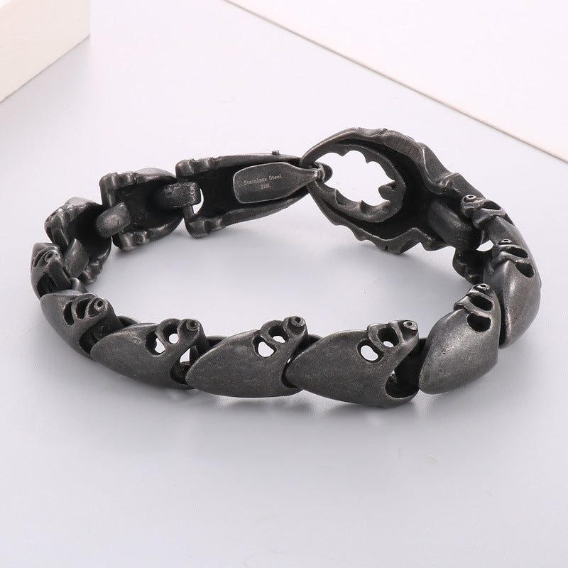 Stylish Three-Dimensional Scorpion and Crab Pliers Stainless Steel Bracelet for Men