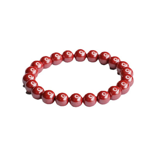 Imperial Treasure Cinnabar Sterling Silver Bracelet