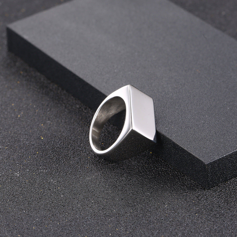 Titanium Steel Hip Hop Men's Ring - Japan & South Korea Inspired Glossy Design