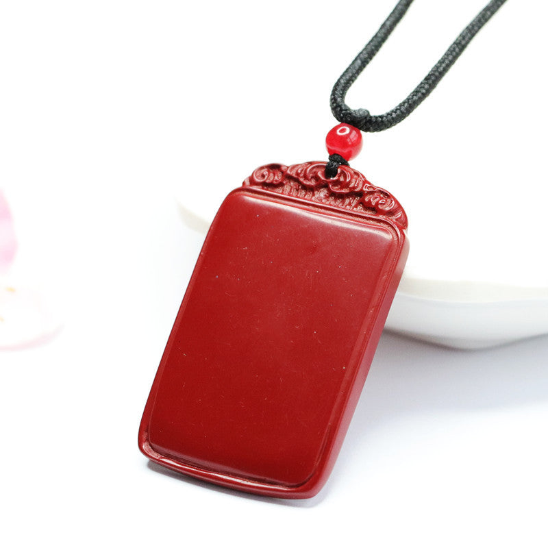 Purple Cinnabar Sand Stone Pendant with Sterling Silver Needle