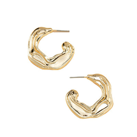 European and American Metal C-shaped Earrings - Retro Cross-border Fashion Statement