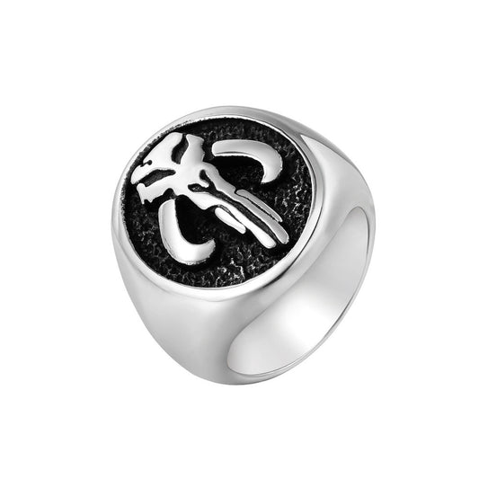 Halloween Alien Skull Titanium Steel Ring for Men