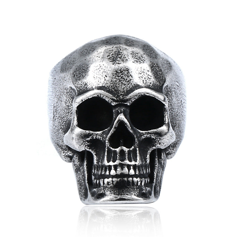 Men's Retro Titanium Steel Skull Ring - Wholesale European and American Jewelry