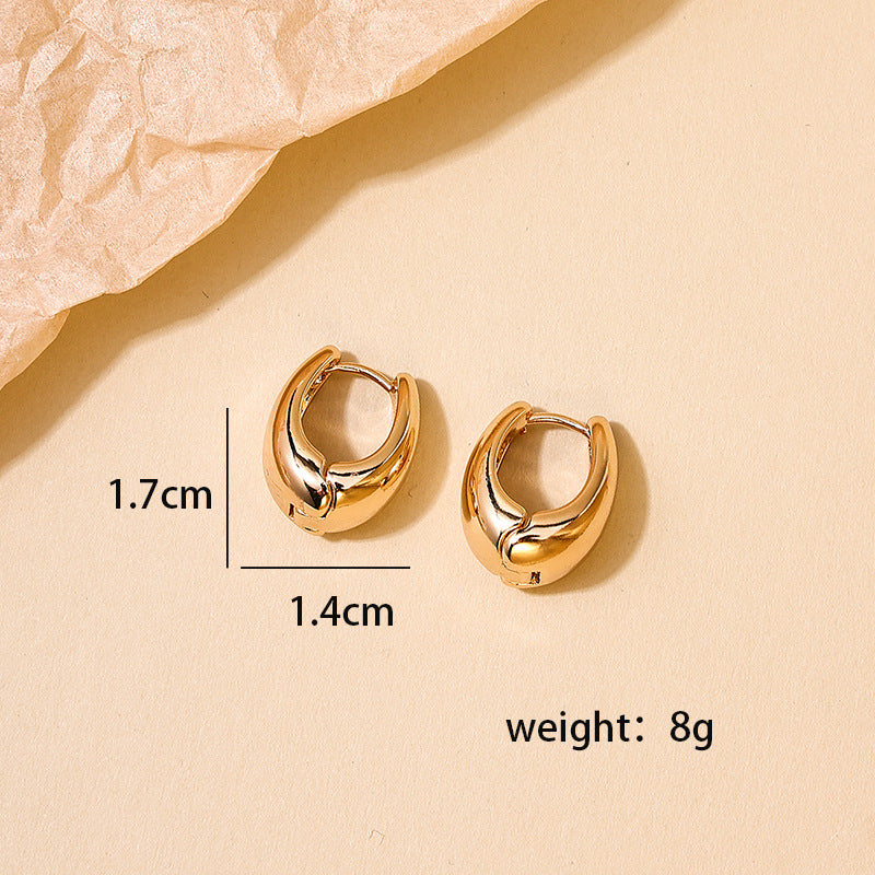 Retro Chic Metal Ear Buckle Earrings - Vienna Verve Collection