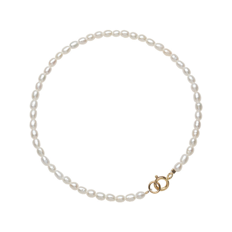 Exquisite Freshwater Millet and Small Pearl Bracelet for Women with 14k Gold Accents