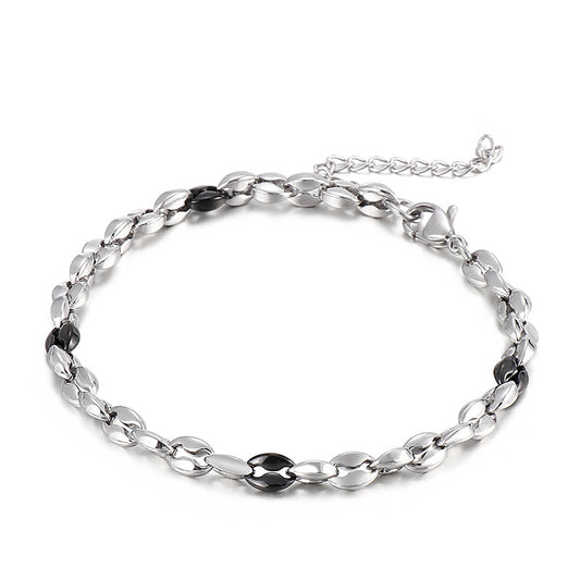 Geometric Titanium Steel Bracelet for Men and Women with Adjustable Chain