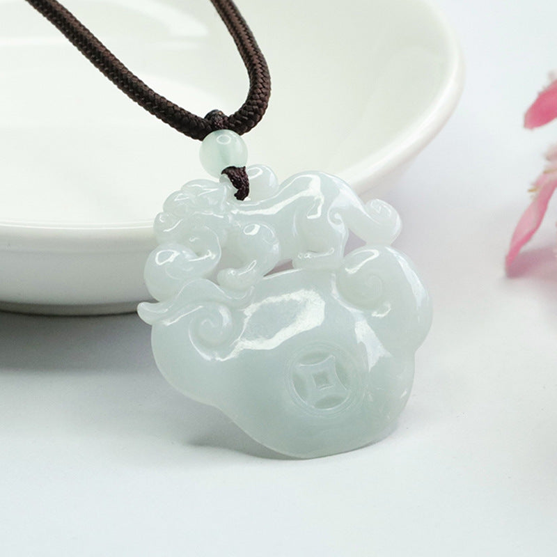 Fortune's Favor Sterling Silver Jade Pendant