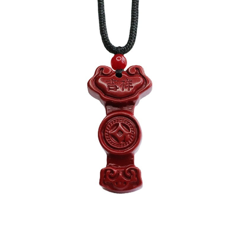 Vermilion Sand Ruyi Pendant with Purple Gold Sand