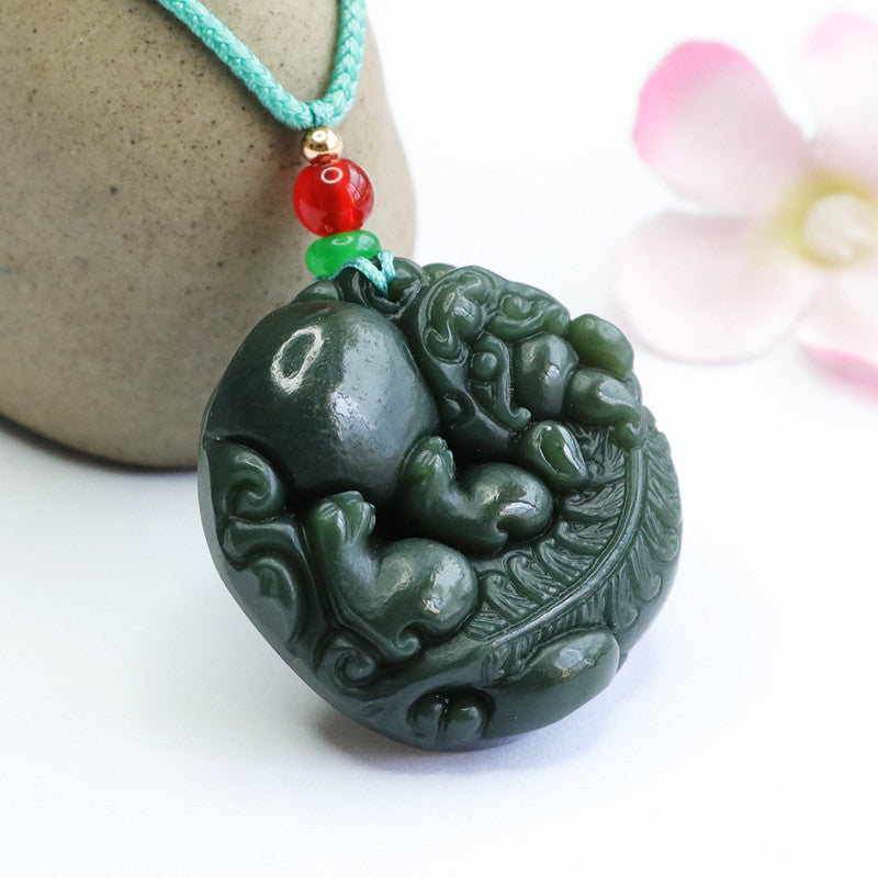 Green Dragon Jade Pendant Necklace - Fortune's Favor Collection