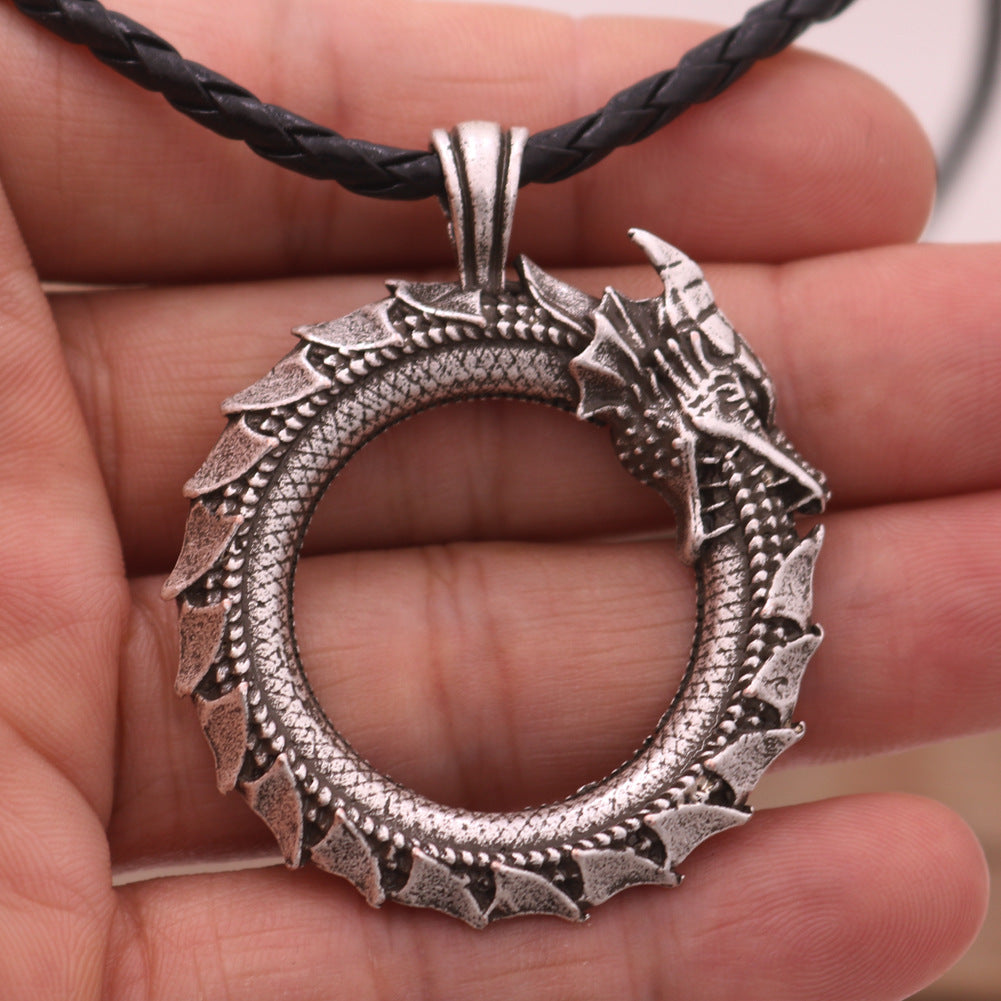 Viking Dragon Head Pendant and Ring Set - Norse Legacy Collection