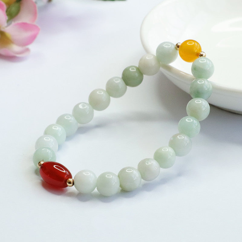 Fortune's Favor Sterling Silver Bracelet with Jade, Agate, and Chalcedony Gemstones