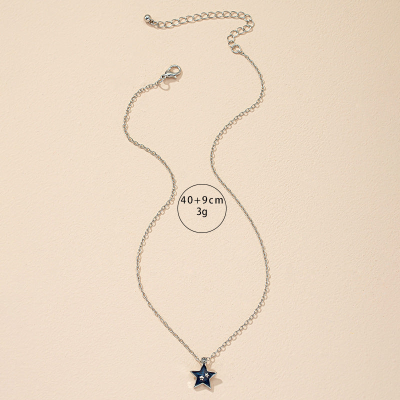 Enamel Moon Star Necklace with Luxury Design from Japan and South Korea