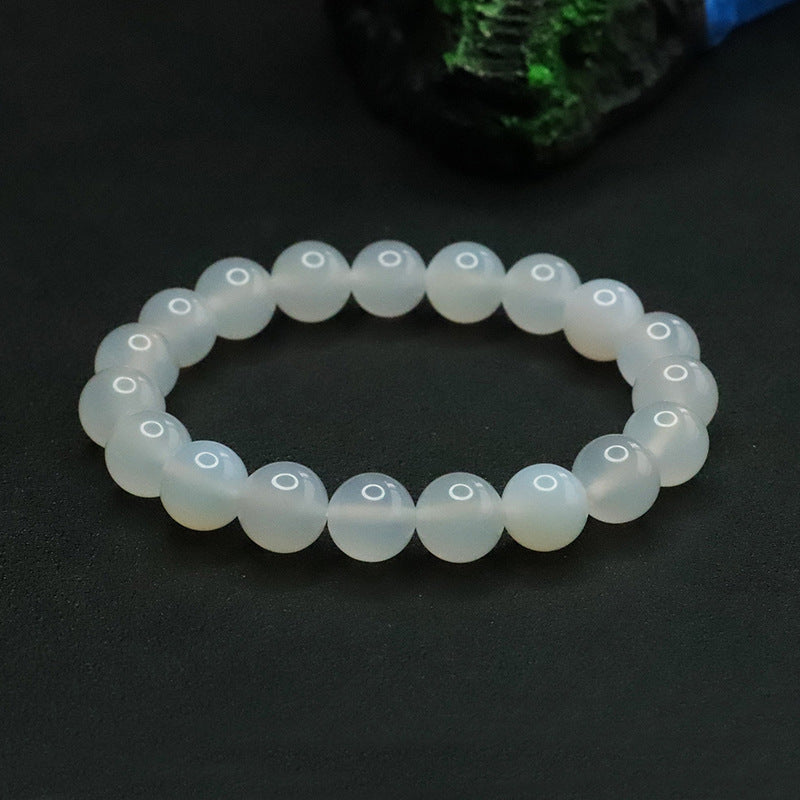 Lychee Chalcedony Bracelet with Sterling Silver Needle