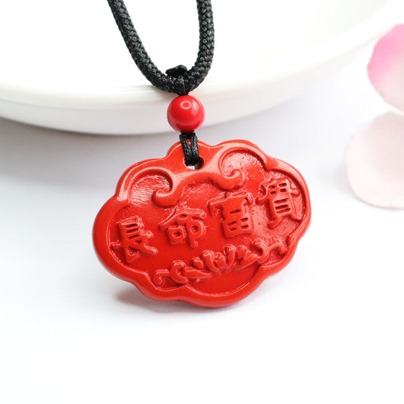 Vermilion Sand Pendant for Prosperity and Longevity