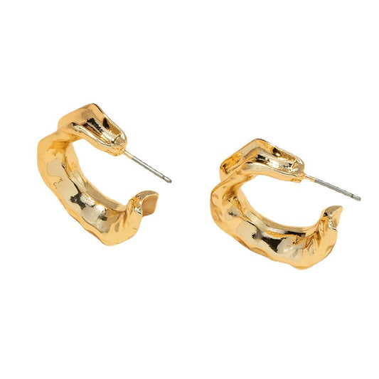 Fashionable C-shaped Alloy Earrings in Retro Style - Vienna Verve Collection by Planderful