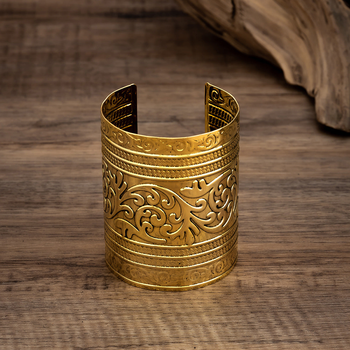 Bohemian Style Metal Bracelet with Retro Floral Patterns - European and American Jewelry